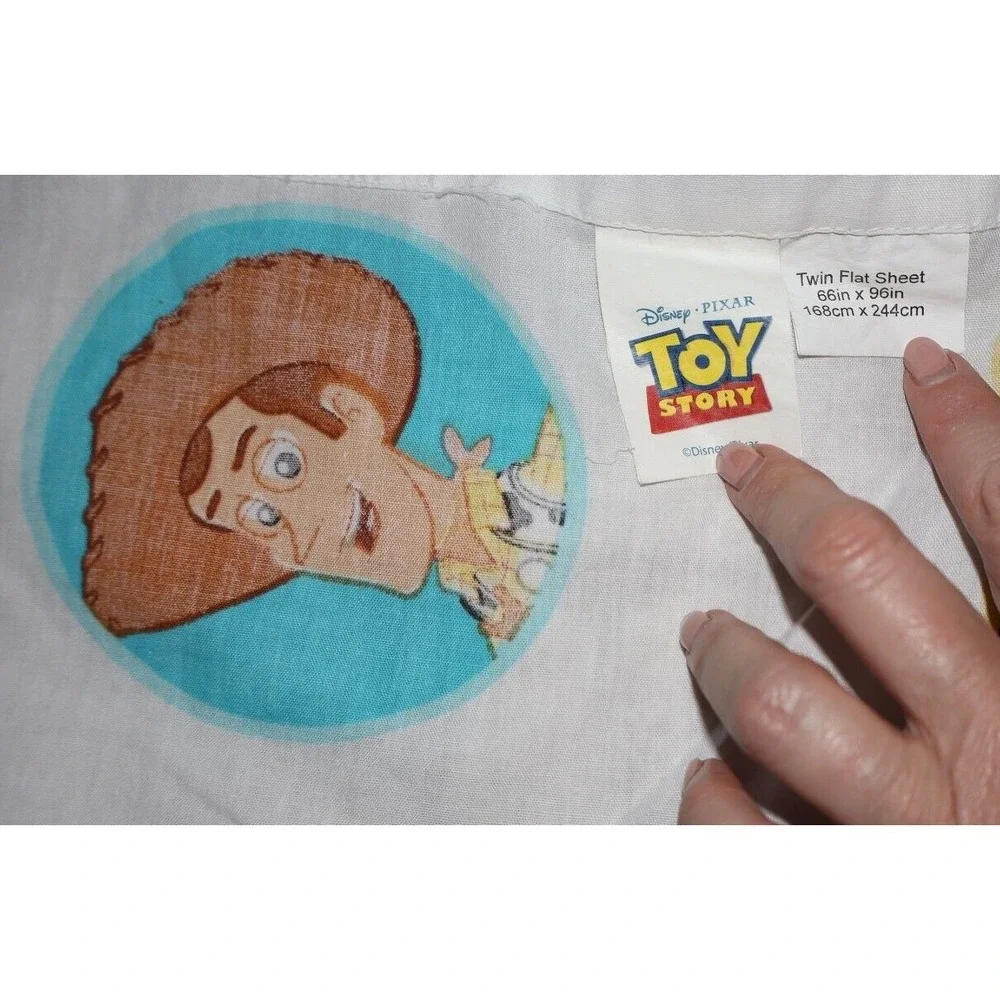 TOY STORY DIsney Pixar Twin Flat Sheet Buzz Woody Alien Slinky Dog 66